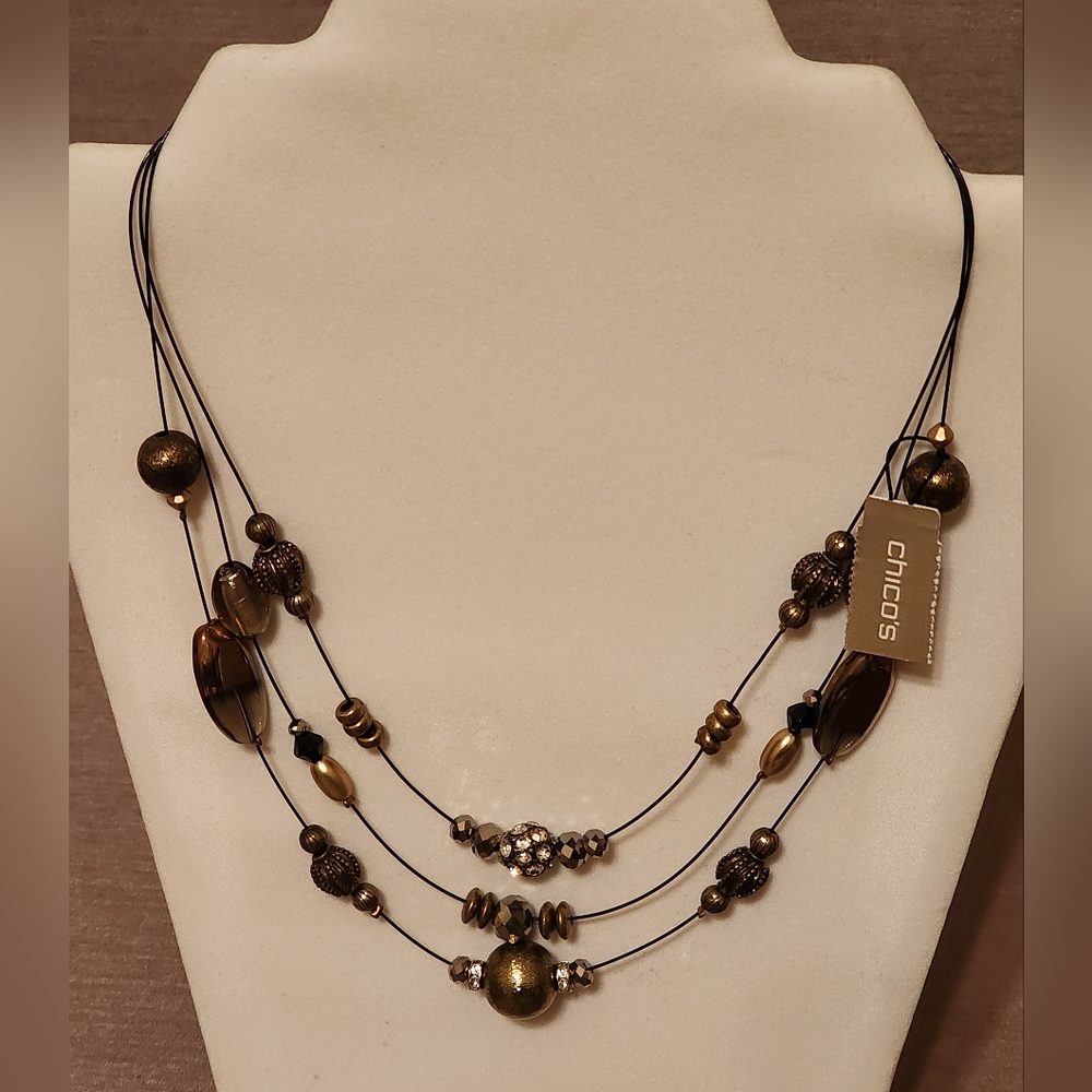CHICO'S MULTISTRAND FLOATING NECKLACE NEW WITH TAG